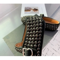 Duplicate Alaia Ballet Flat in Suede with Strass Black 1223022