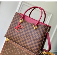 Top Quality Louis Vuitton Riverside Tote Bag in Damier Ebene Canvas N40052 Fuchsia 2025