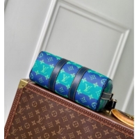 Top Design Louis Vuitton Keepall Bandouliere 25 Bag in Blue Stripes Monogram Heritage Canvas M25786 2025