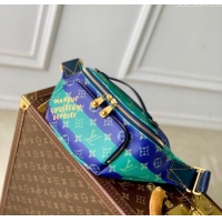 Luxury Cheap Louis Vuitton Rush Bumbag in Blue Stripes Monogram Heritage Canvas M25783 2025