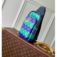 Promotional Louis Vuitton Mens Avenue Slingbag PM Bag in Blue Stripes Monogram Heritage Canvas M26419 2025