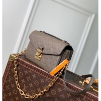 Best Quality Louis Vuitton Pochette Metis East West Bag in Monogram Grained Leather M25910 Smoke Grey 2025