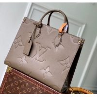 Best Product Louis Vuitton Onthego MM Tote Bag in Maxi Monogram Leather M25523 Smoke Grey 2025