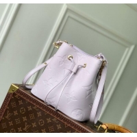 New Design Louis Vuitton Neonoe BB Bucket bag in Maxi Monogram Leather M25675 Misty Lilac Purple 2025