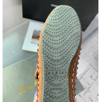 Best Price Alaia Ballet Flat in Suede with Strass Light Brown 1223027