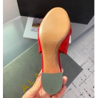 Good Product Alaia Heel Slides Sandal in Openwork Leather Red AL122302 1223036
