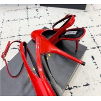 1:1 Alaia Decollete Slingback Pumps 10.5cm in Patent Calfskin Red 1223046