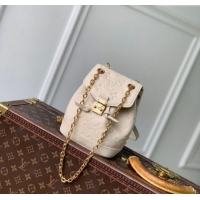 Spot Discount Louis Vuitton Nano Noe Backpack Bag in Embossed Grained Leather M25819 White 2025