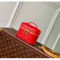 New Stylish Louis Vuitton Nice Nano Pouch in Epi Leather Rouge M25857 Louis Red 2025