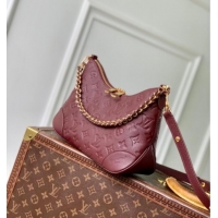 High Quality Louis Vuitton Boulogne Shoulder bag in Embossed Grained Leather M25827 Grenat Red 2025