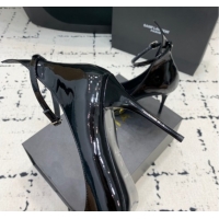 Best Product Alaia Decollete Pumps 10.5cm in Patent Calfskin with Ankle Strap Black 1223060