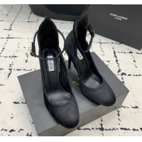 Discount Alaia Decollete Pumps 10.5cm in Haircalf with Ankle Strap Black 1223066