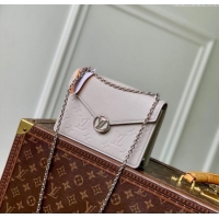 Best Discount Louis Vuitton Wallet On Chain Rosy Mini bag in Grained Leather M13570 Brume Grey 2025