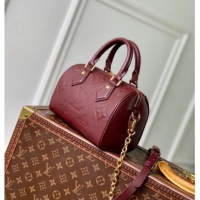 Luxury Cheap Louis Vuitton Speedy Bandouliere 20 Bag in Monogram Empreinte Leather M25929 Garnet Red 2025
