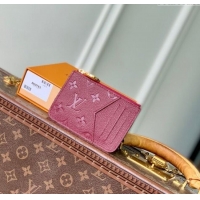 Unique Style Louis Vuitton Romy Card Holder Wallet in Grained Monogram Leather M25763 Garnet Red 2025