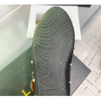 Best Price Maison Alaia Criss Cross Ballet Flats in Calfskin and Studs Black 0219021
