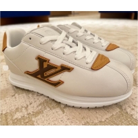 ​Famous Brand Louis Vuitton LV BUTTERSOFT Sneakers in Calf Leather 1AJAQL White/Brown