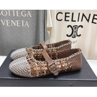 Pretty Style Alaia Woven Ballet Flats Grey/Brown 0827089