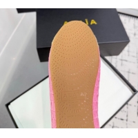 Luxurious Alaia Woven Ballet Flats Beige/Pink 0827095