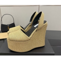 Good Looking Alaia Wedge Sandals 11cm in Paper Straw Beige 50827103