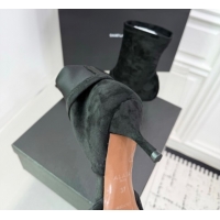 Sophisticated Alaia Low Heel Boots 6cm in Stretch Suede Black AL070905 0827110