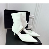 Hot Style Alaia Low Heel Boots 6cm in Stretch Leather White 2025 AL070905 0827114