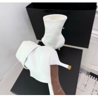 Hot Style Alaia Low Heel Boots 6cm in Stretch Leather White 2025 AL070905 0827114