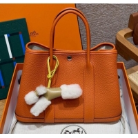 High Quality Hermes Garden Party 30/36cm Bag in Togo Leather H2301 Orange 2025 (Half Handmade)
