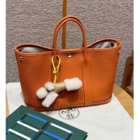 High Quality Hermes Garden Party 30/36cm Bag in Togo Leather H2301 Orange 2025 (Half Handmade)