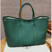 Spot Bulk Hermes Garden Party 30/36cm Bag in Togo Leather H2301 U4 Vert Vertigo Green 2025(Half Handmade)