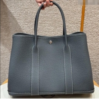 Luxury Classic Hermes Garden Party 30/36cm Bag in Togo Leather H2301 Ardoise Grey 2025(Half Handmade)
