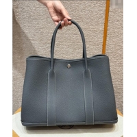Luxury Classic Hermes Garden Party 30/36cm Bag in Togo Leather H2301 Ardoise Grey 2025(Half Handmade)