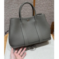 New Stylish Hermes Garden Party 30/36cm Bag in Togo Leather H2301 Gris Meyer Cloud Grey 2025 (Half Handmade)
