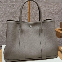 Buy Classic Hermes Garden Party 30/36cm Bag in Togo Leather H2301 Girs Asphalted Grey 2025(Half Handmade)