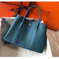 Inexpensive Hermes Garden Party 30/36cm Bag in Togo Leather H2301 Denim Blue 2025(Half Handmade)