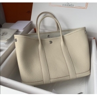 Best Quality Hermes Garden Party 30/36cm Bag in Togo Leather H2301 Milkshake White 2025(Half Handmade)