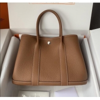 New Design Hermes Garden Party 30/36cm Bag in Togo Leather H2301 Brown 2025(Half Handmade)