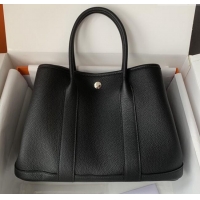 Market Sells Hermes Garden Party 30/36cm Bag in Togo Leather H2301 Black 2025(Half Handmade)