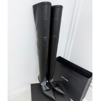 Best Grade Alaia Heel Thigh High Boots 6cm in Stretch Leather Black AL070905 0827117