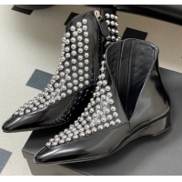 Low Cost Alaia Wedge Heel Ankled Boots with Studs Black AL070906 0827118