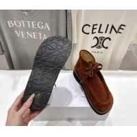 Top Grade Loewe Faro High top Lace-up Shoes in Suede Dark Brown 0823069