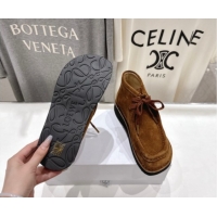 Good Looking Loewe Faro High top Lace-up Shoes in Suede Brown 0823072