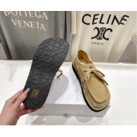 Top Grade Loewe Faro Lace-up Shoes in Suede Light Beige 0823075