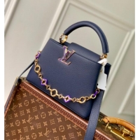 Market Sells Louis Vuitton Capucines BB Bag with Chain in Taurillon Leather M14970 Blue 2025