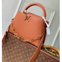 Market Sells Louis Vuitton Capucines MM Bag with Chain in Taurillon Leather M14381 Tan 2025