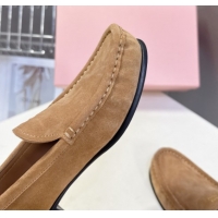 Sumptuous Miu Miu Suede Loafers Dark Beige 5D499E 0826005