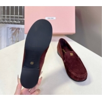 Purchase Miu Miu Suede Loafers Dark Brown 5D499E 50826007