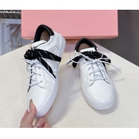 Best Price Miu Miu Leather Sneakers White/Black MIU082601 50826009