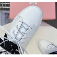 Best Price Miu Miu Leather Sneakers White/Black MIU082601 50826009
