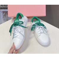 Grade Quality Miu Miu Leather Sneakers White/Green MIU082601 50826012